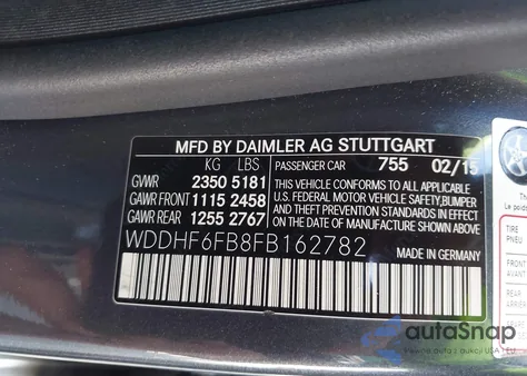 2015 Mercedes-Benz E 400 z USA, uszkodzony, nr VIN WDDHF6FB8FB162782